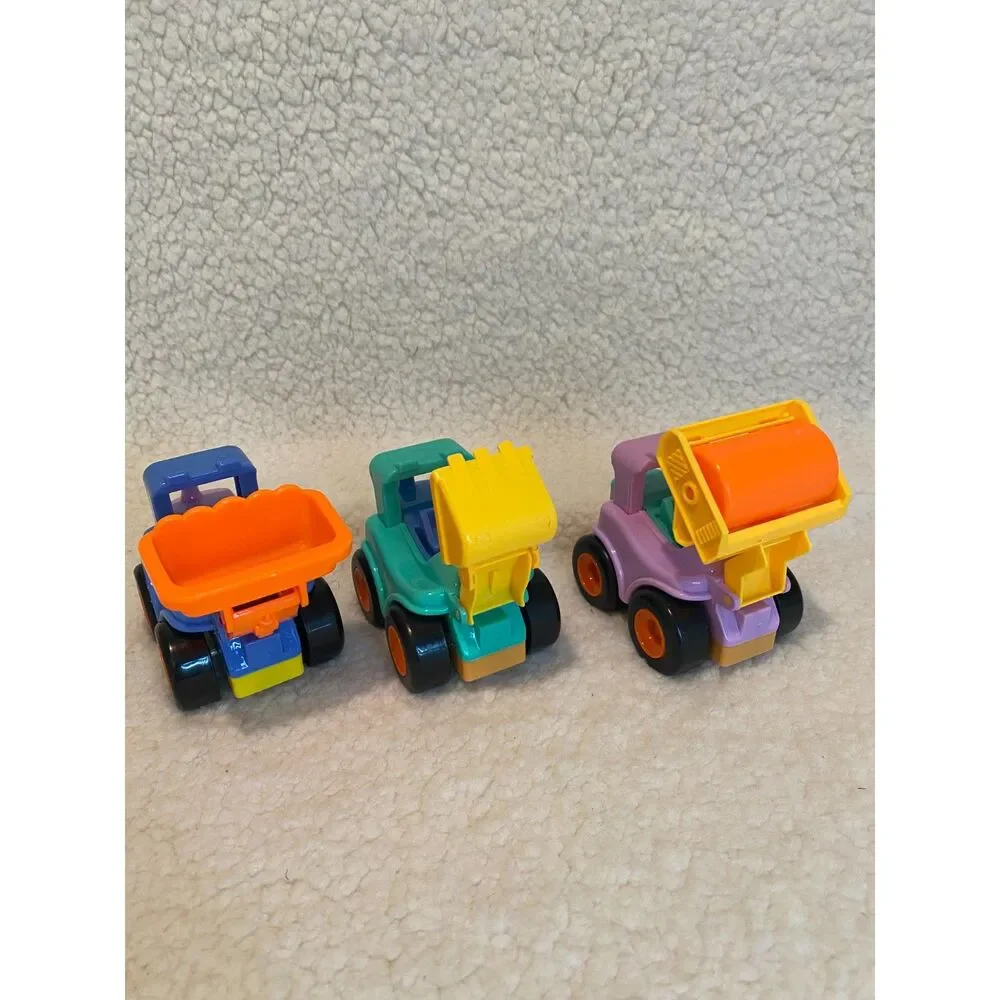 Toddler Toy Lot of‎ 3 Construction Equipment Trucks Unbranded Plastic Friction